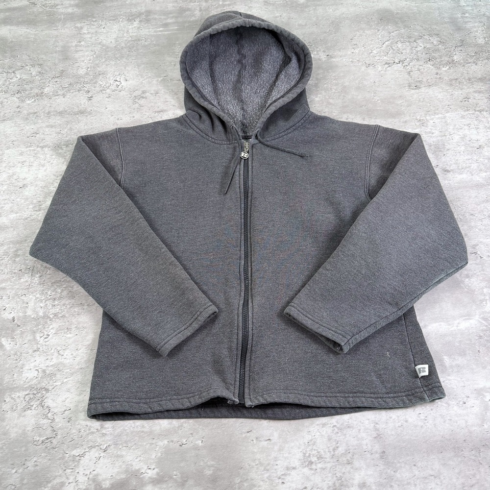Russell Athletic Zip Up Hoodie Made In USA Small Gray 90s Vintage